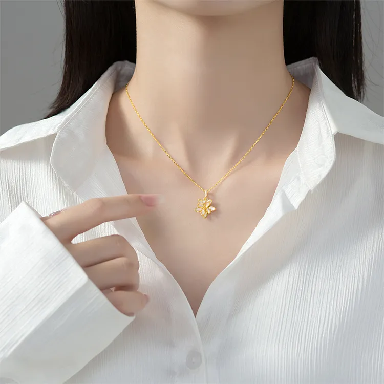 Chongqing Gold Store S925 Silver Necklaces Women's-4