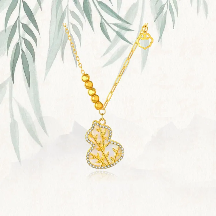 Chongqing Gold Store S925 Silver/Cubic Zirconia Necklaces Unisex-4