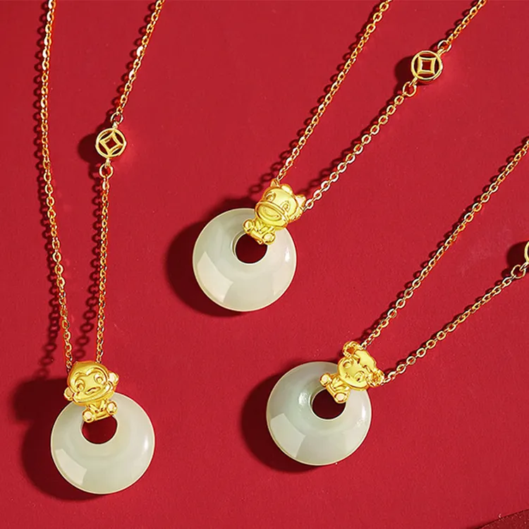 Chongqing Gold Store Chalcedony Necklaces Unisex-6