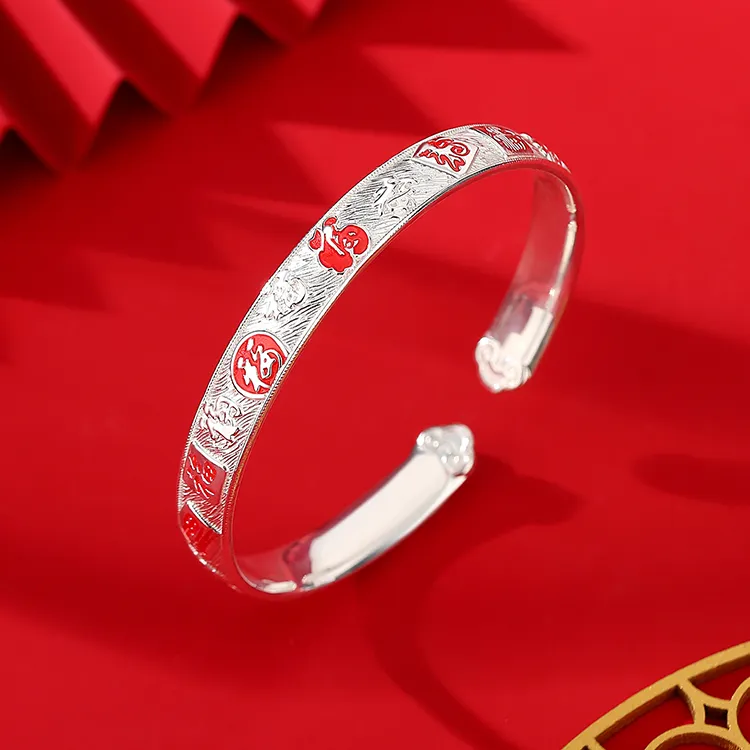 Chongqing Gold Store S999 Fine Silver Sterling Silver Bracelets Women's-2