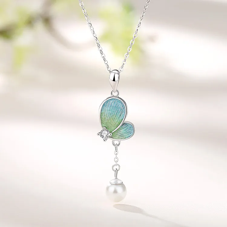 Chongqing Gold Store S925 Silver Shell Pearl Cubic Zirconia Necklaces Women's-3