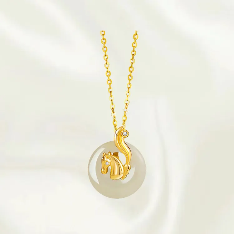 Chongqing Gold Store Chalcedony Necklaces Women's-3
