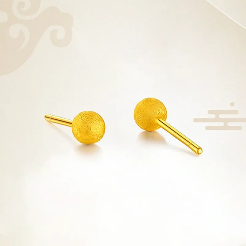Chongqing Gold Store S925 Silver Stud Earrings Unisex-2