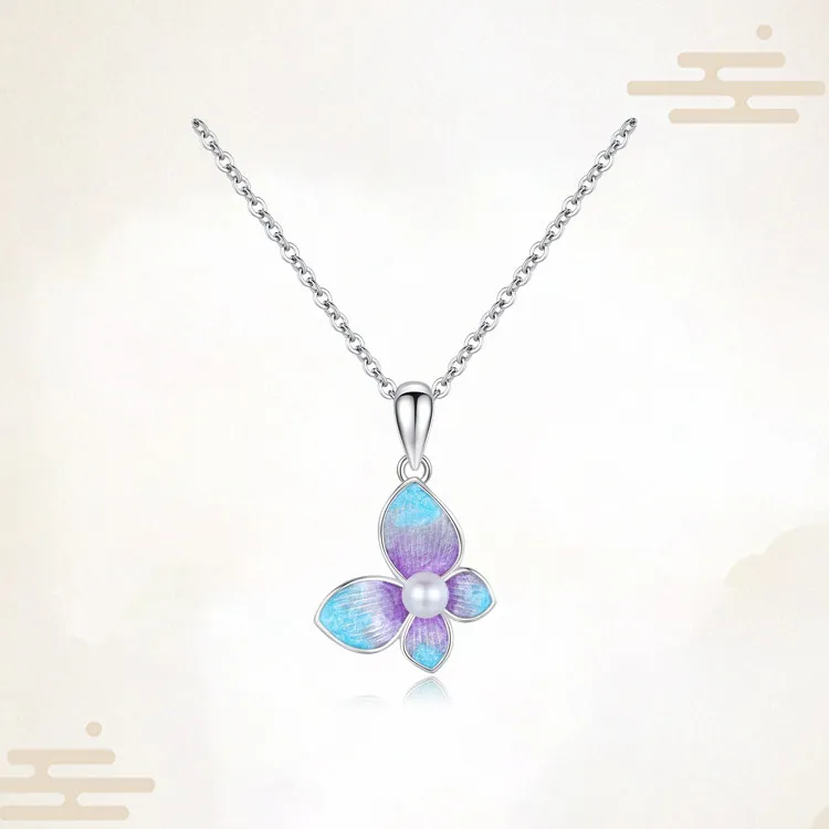 Chongqing Gold Store S925 Sterling Silver/Shell Pearl Necklaces Women's-4