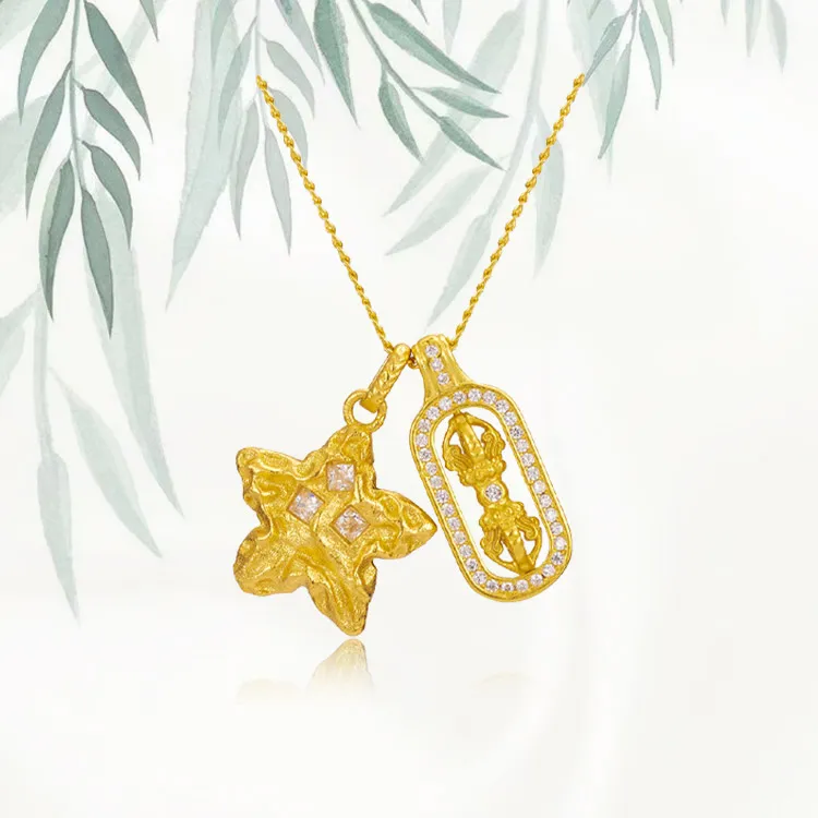 Chongqing Gold Store S925 Silver Cubic Zirconia Necklaces Unisex-2