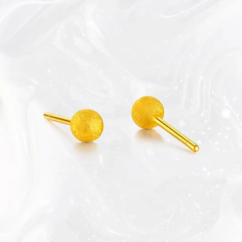 Chongqing Gold Store S925 Silver Stud Earrings Unisex-1