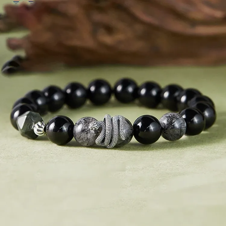 Chongqing Gold Store Obsidian Bracelets Men's-1