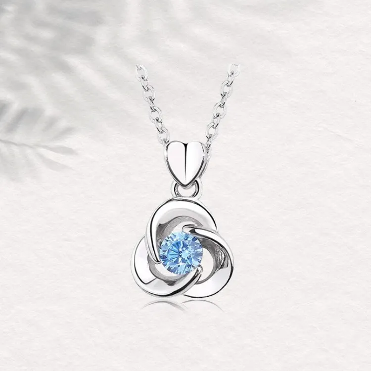 Chongqing Gold Store S925 Silver Cubic Zirconia Necklaces Women's-2