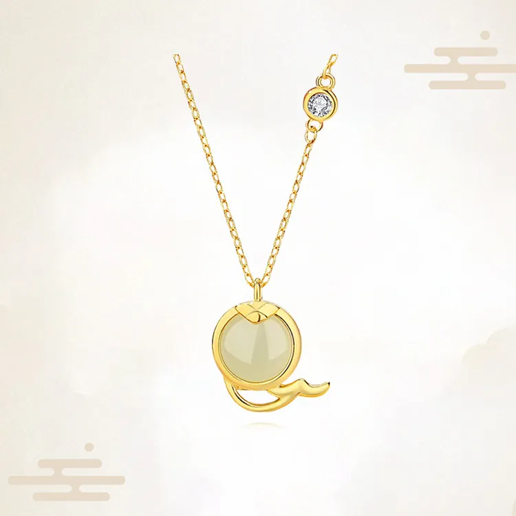 Chongqing Gold Store Chalcedony Necklaces Women's-3