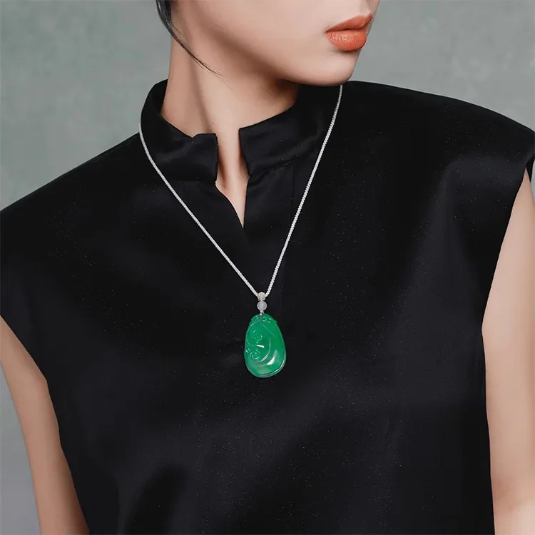 Chongqing Gold Store African Emerald Necklaces Women's-3