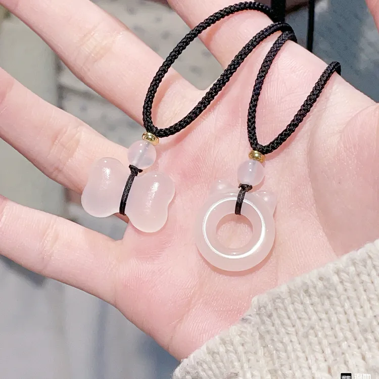 Chongqing Gold Store Colored Glaze Necklaces Unisex-1