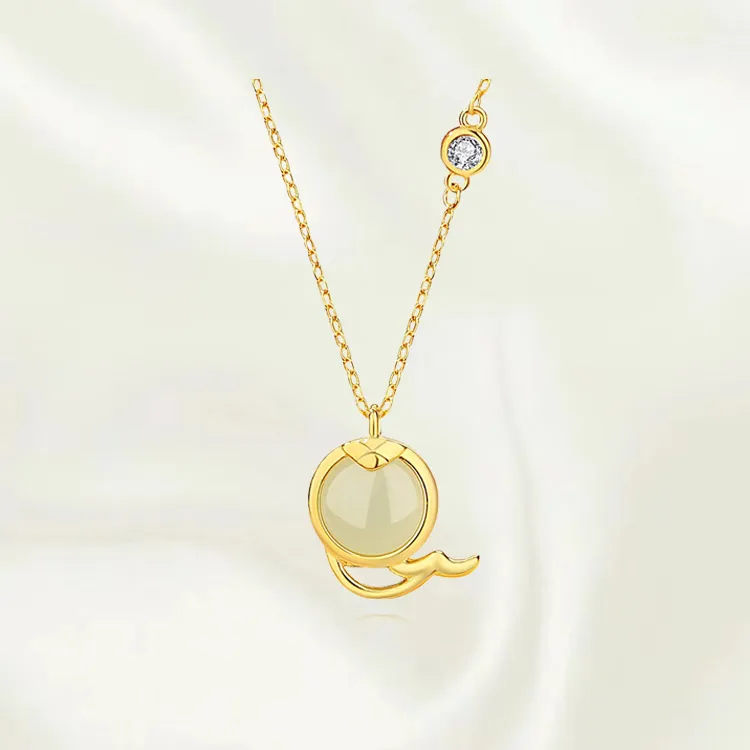 Chongqing Gold Store Chalcedony Necklaces Women's-5