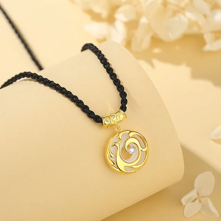 Chongqing Gold Store Chalcedony Jade Necklaces Unisex-1
