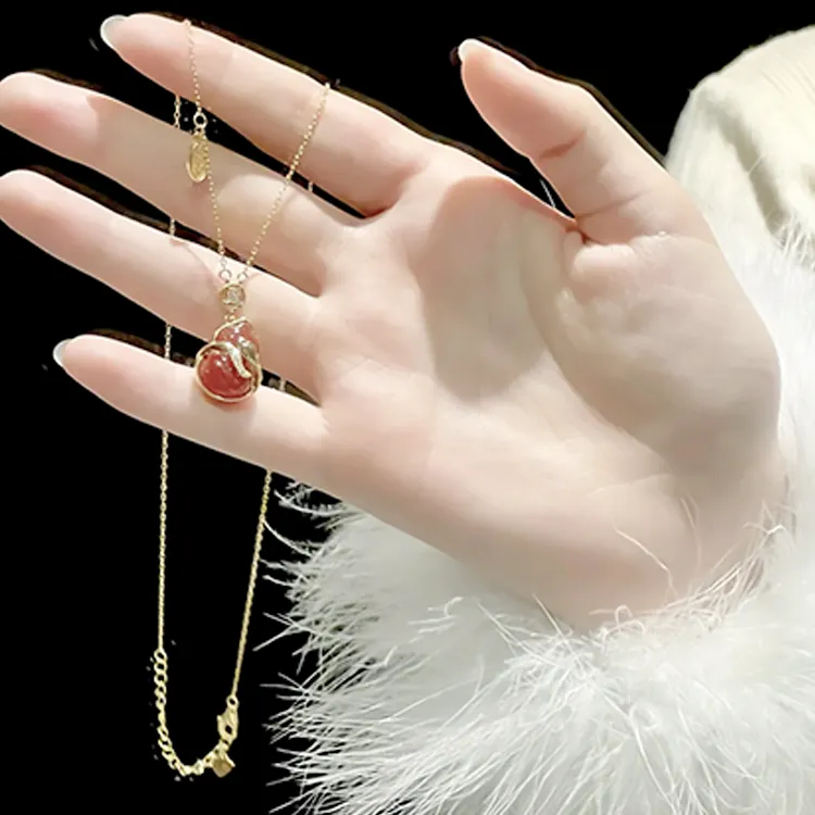 Chongqing Gold Store Chalcedony Necklaces Women's-4