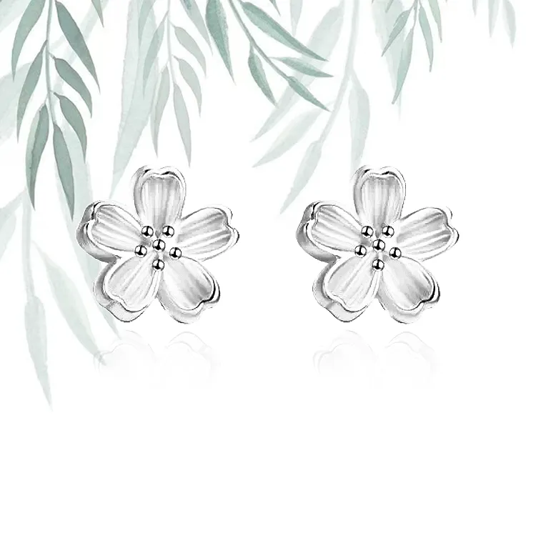Chongqing Gold Store 999 Fine Silver Stud Earrings Women's-3