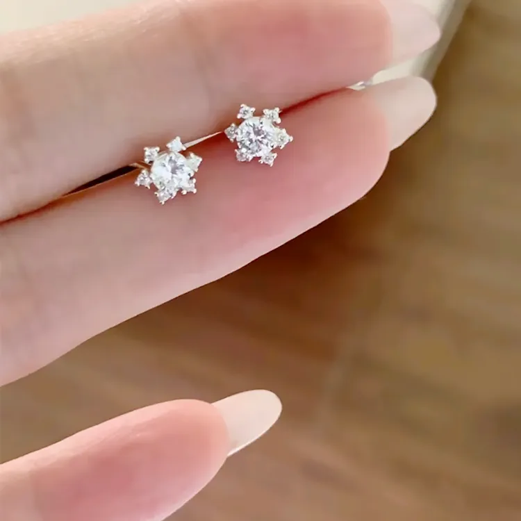 Chongqing Gold Store S999 Fine Silver Stud Earrings Women's-1