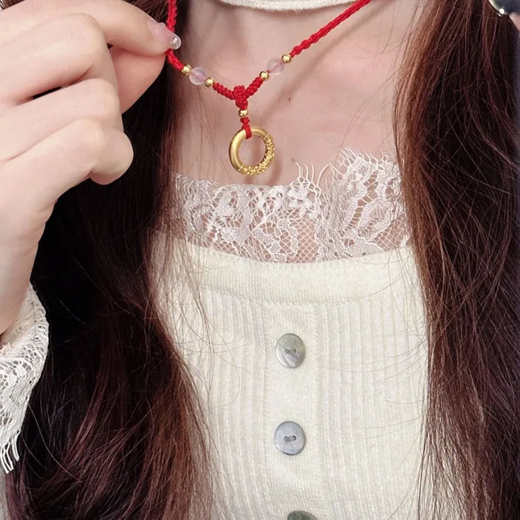 Chongqing Gold Store Agate Necklaces Unisex-3