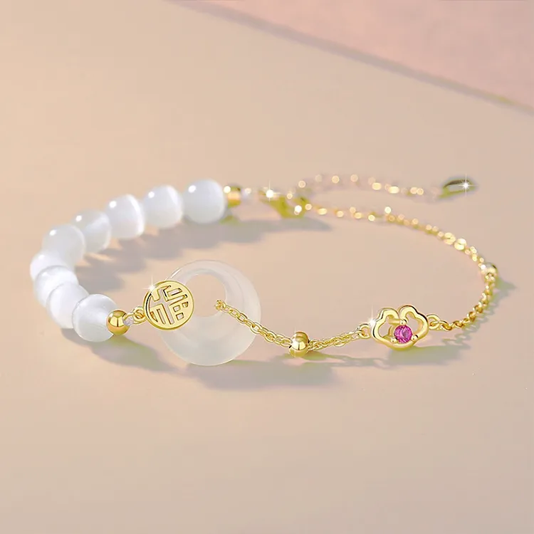 Chongqing Gold Store Chalcedony Jade Bracelets Women's-1
