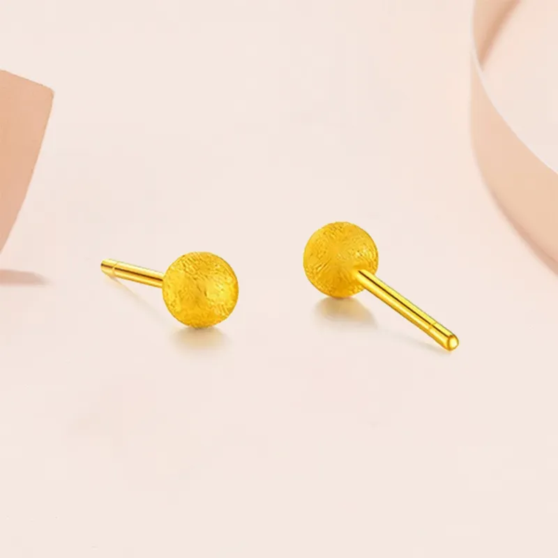 Chongqing Gold Store S925 Silver Stud Earrings Unisex-4