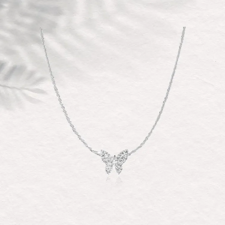 Chongqing Gold Store S925 Silver Cubic Zirconia Necklaces Women's-2