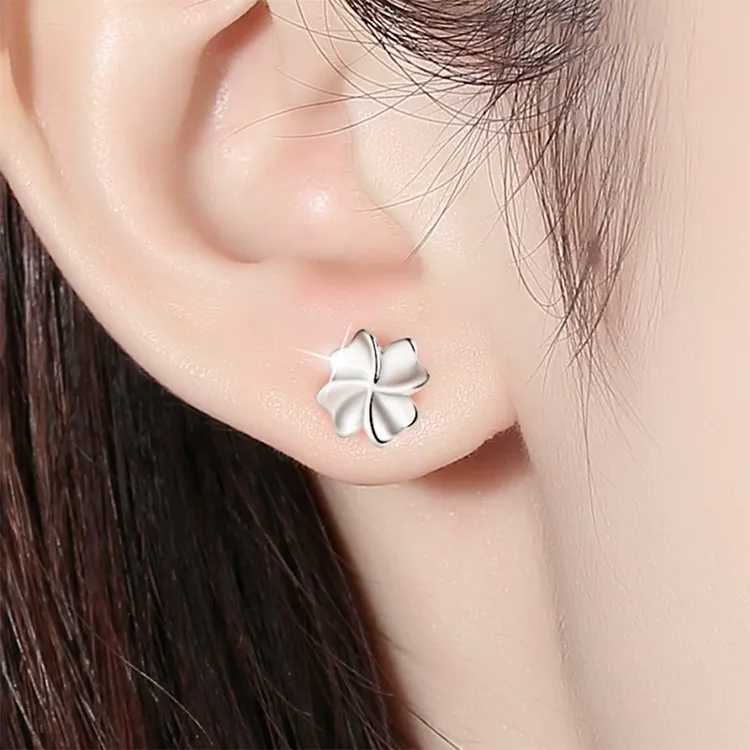 Chongqing Gold Store S999 Fine Silver Stud Earrings Women's-3