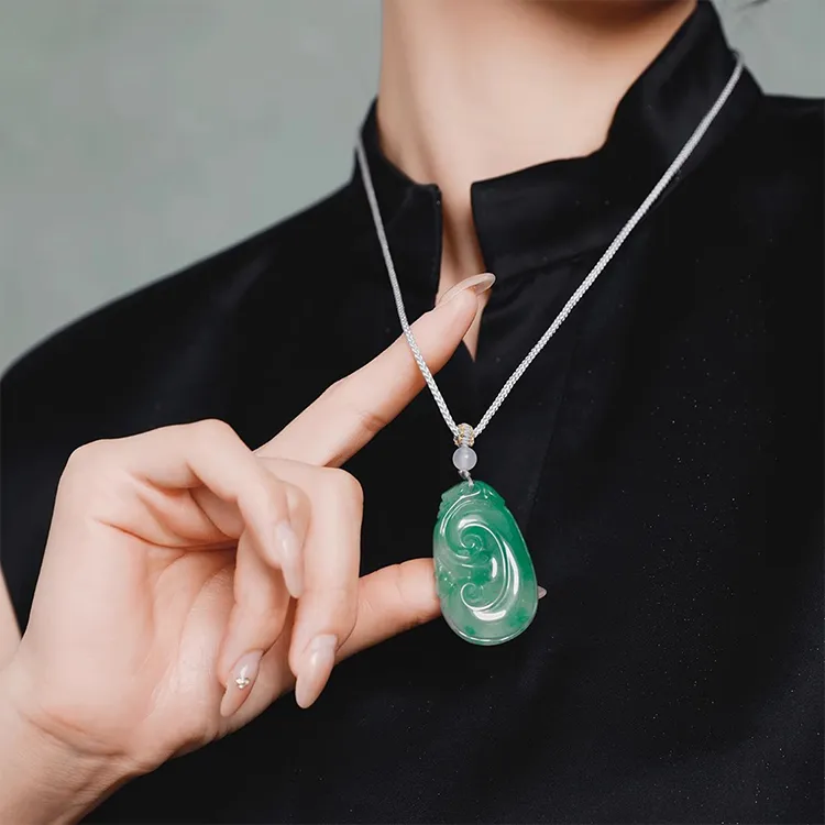 Chongqing Gold Store African Emerald Necklaces Women's-1