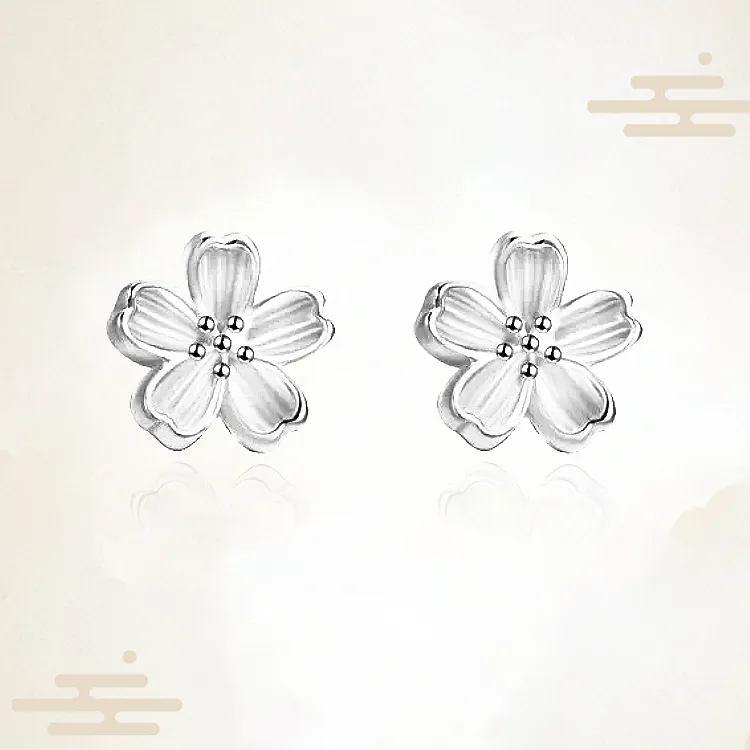 Chongqing Gold Store 999 Fine Silver Stud Earrings Women's-1