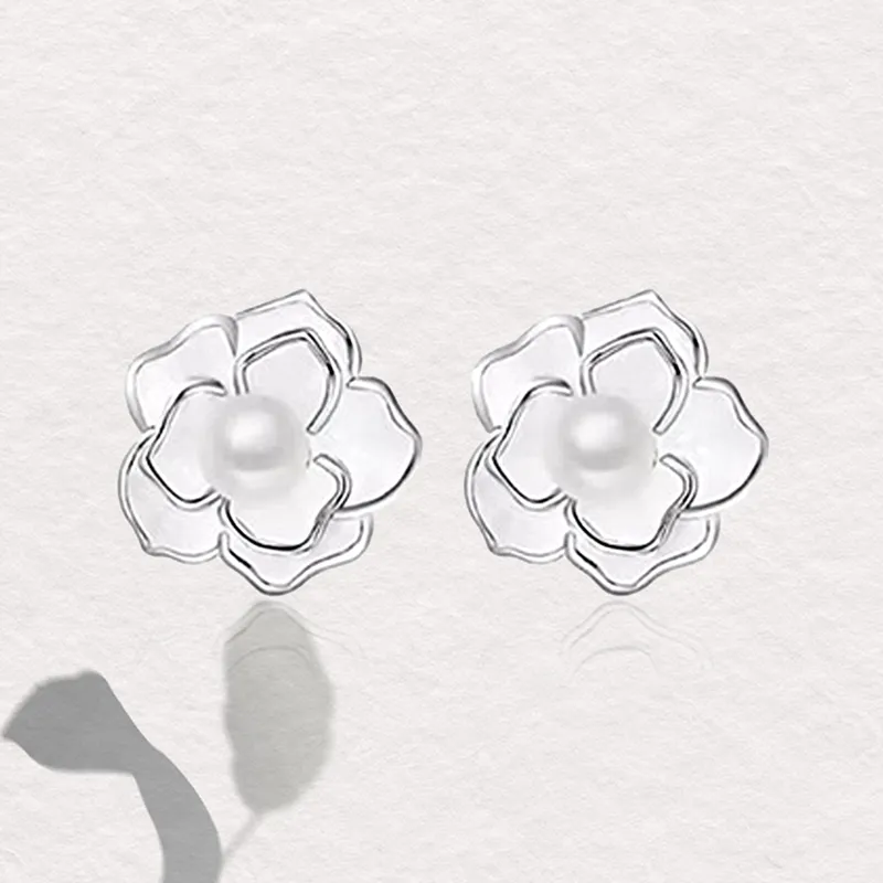 Chongqing Gold Store S925 Silver Stud Earrings Women's-4