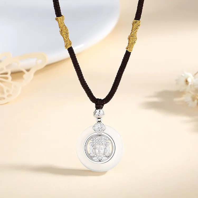 Chongqing Gold Store Chalcedony Necklaces Unisex-2