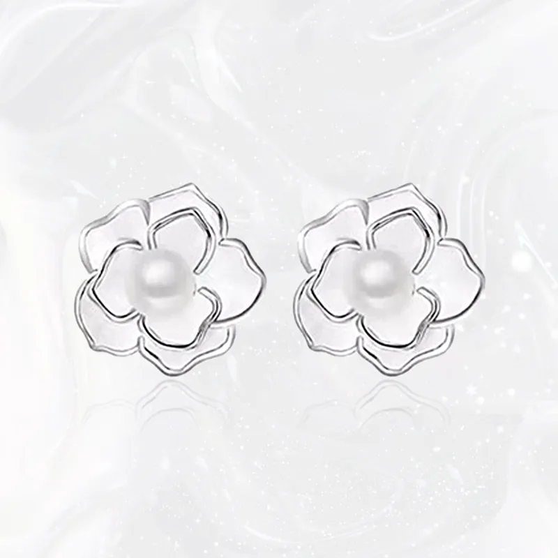 Chongqing Gold Store S925 Silver Stud Earrings Women's-3