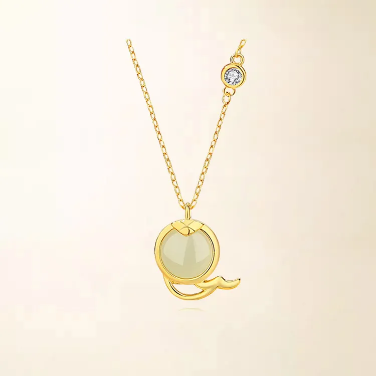 Chongqing Gold Store Chalcedony Necklaces Women's-4