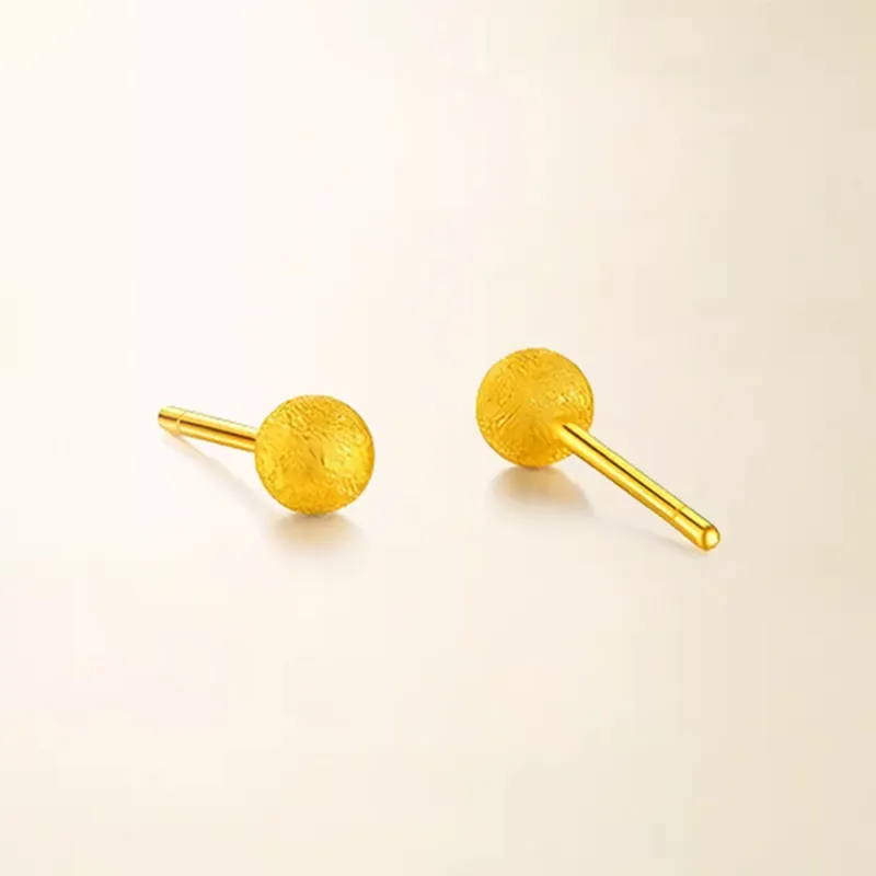 Chongqing Gold Store S925 Silver Stud Earrings Unisex-3