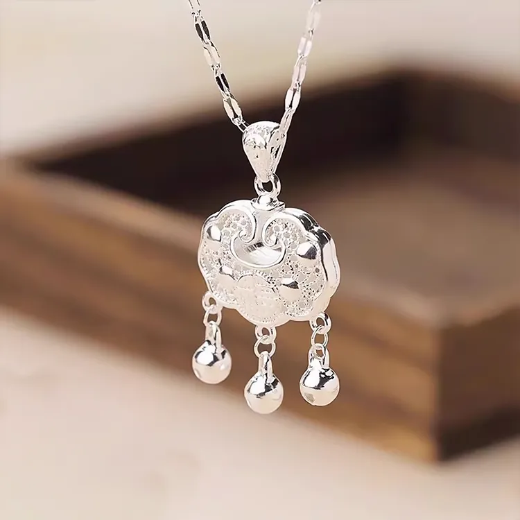 Chongqing Gold Store S999 Fine Silver Necklaces Women's-2