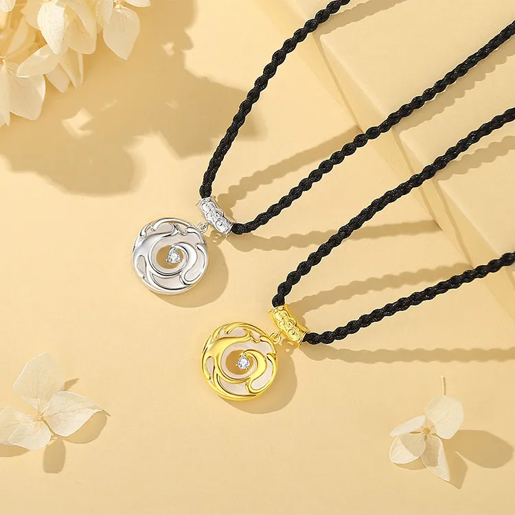 Chongqing Gold Store Chalcedony Jade Necklaces Unisex-2