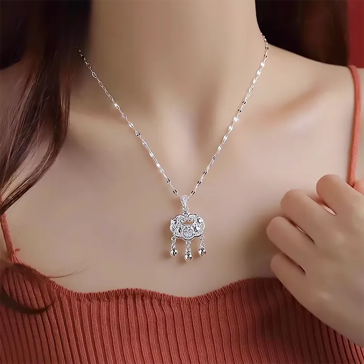 Chongqing Gold Store S999 Fine Silver Necklaces Women's-3