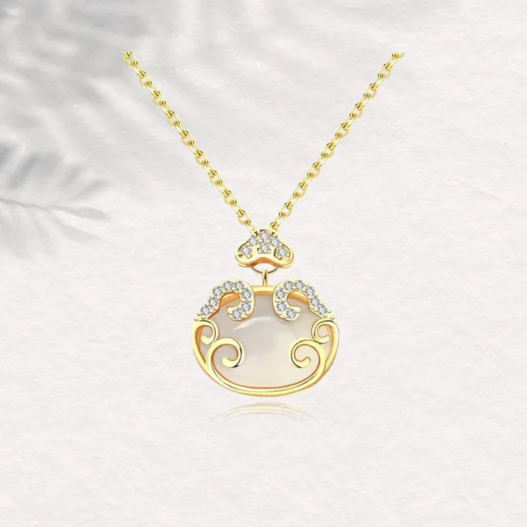 Chongqing Gold Store Chalcedony Necklaces Unisex-1