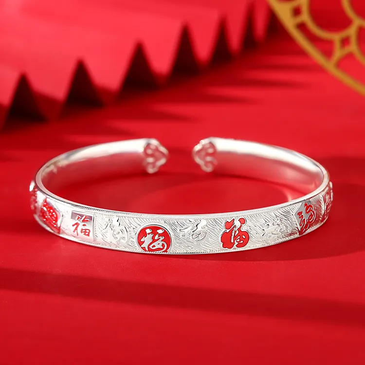 Chongqing Gold Store S999 Fine Silver Sterling Silver Bracelets Women's-3