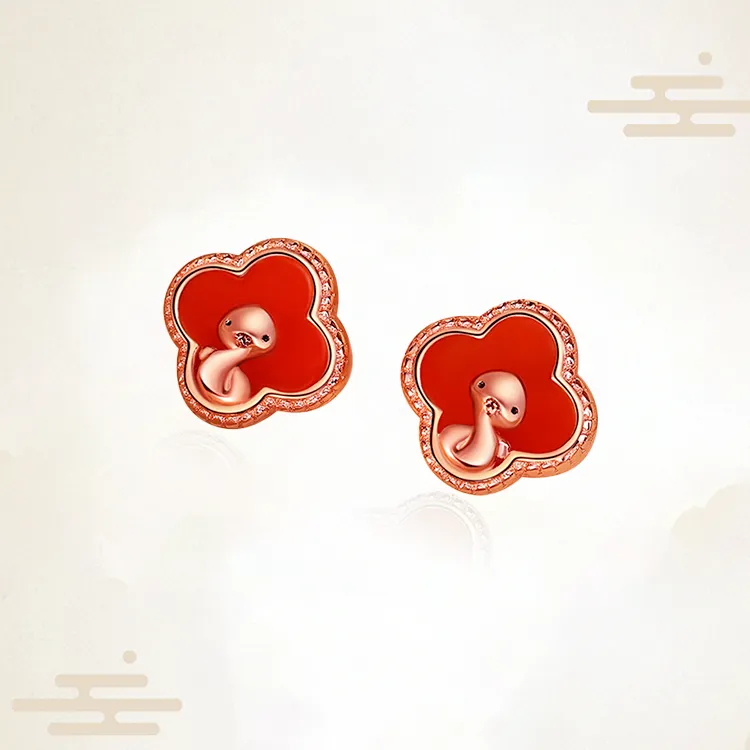 Chongqing Gold Store S925 Silver Stud Earrings Unisex-4