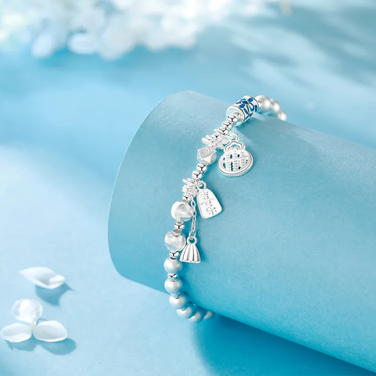 Chongqing Gold Store S925 Silver Bracelets Women's-3