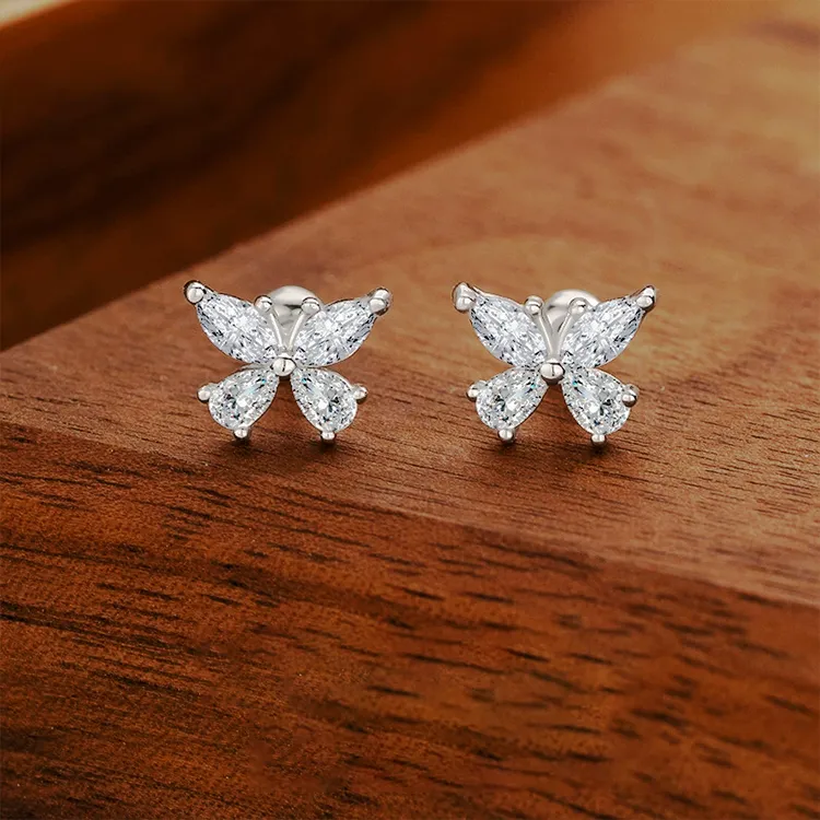 Chongqing Gold Store 999 Fine Silver Stud Earrings Women's-2