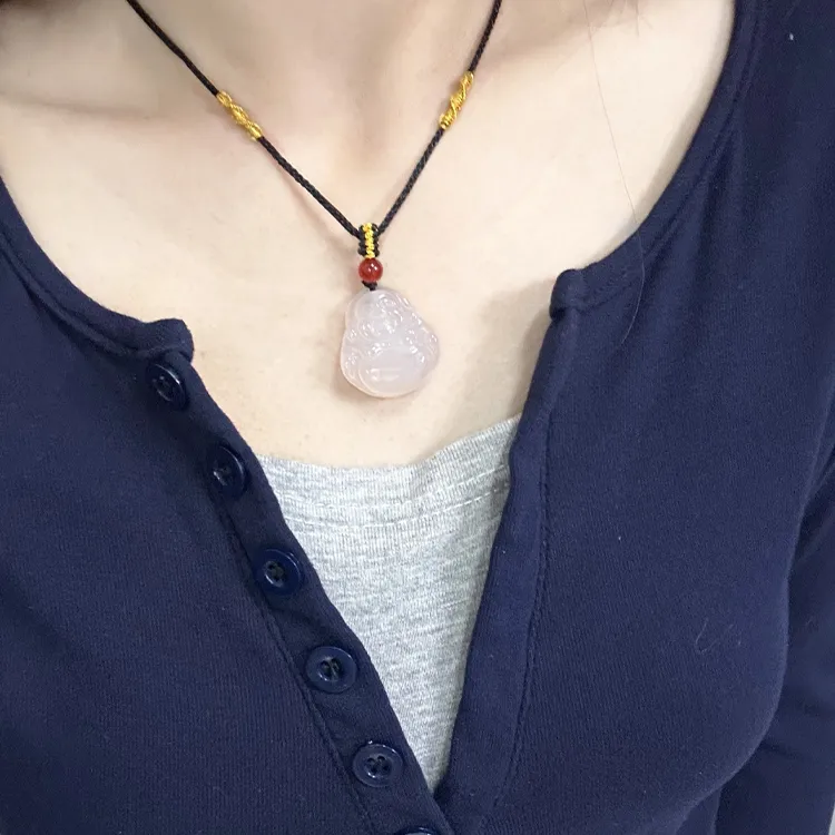 Chongqing Gold Store Chalcedony Jade Necklaces Unisex-2