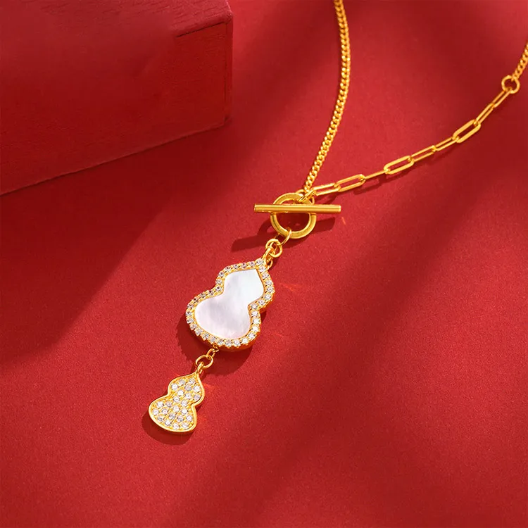 Chongqing Gold Store S925 Silver/Cubic Zirconia Necklaces Unisex-4