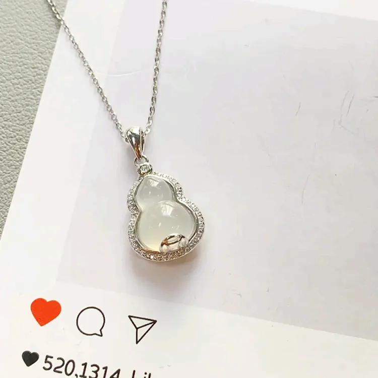 Chongqing Gold Store Chalcedony Necklaces Women's-4