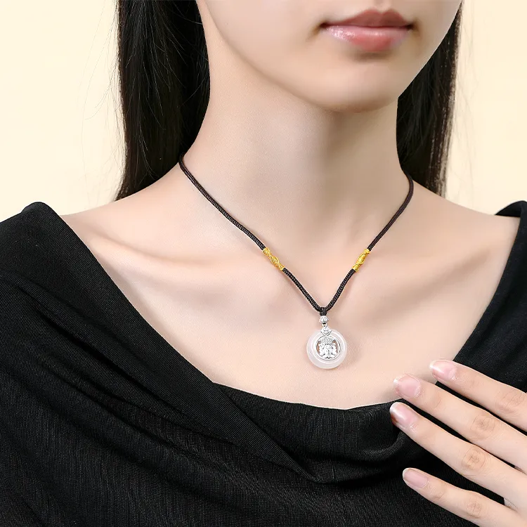 Chongqing Gold Store Chalcedony Necklaces Unisex-1