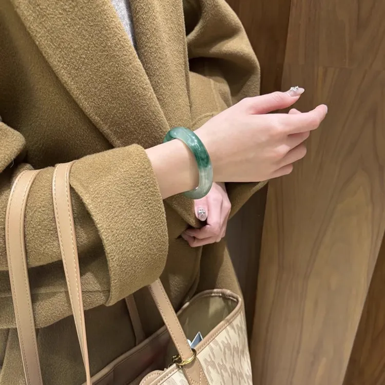 Chongqing Gold Store African Emerald Jade Bangles Women's-4