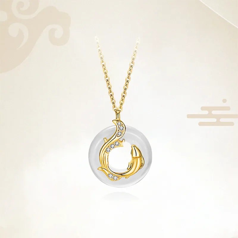 Chongqing Gold Store Chalcedony Necklaces Women's-4