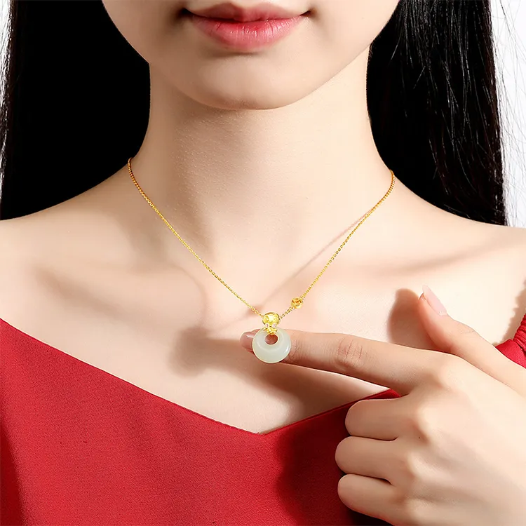 Chongqing Gold Store Chalcedony Necklaces Unisex-7