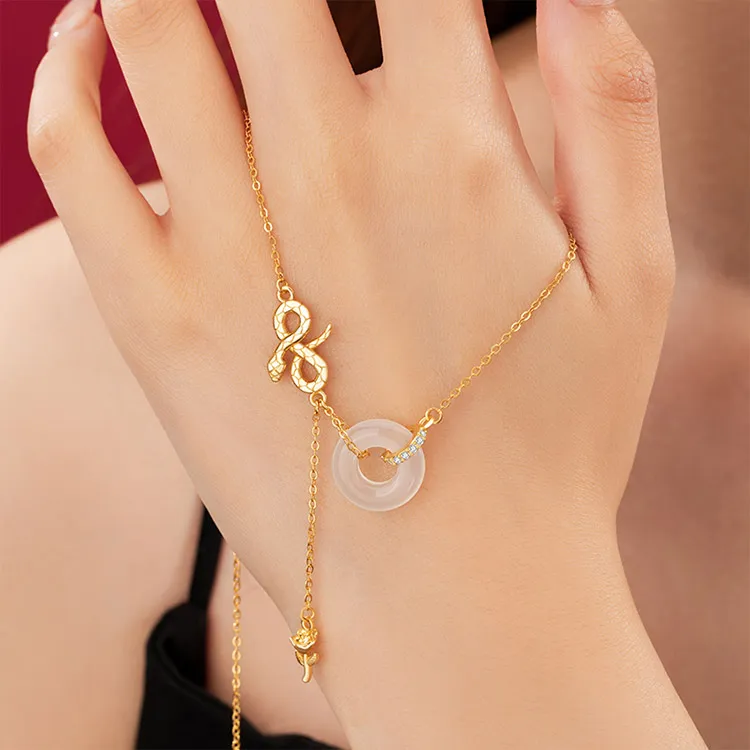 Chongqing Gold Store S925 Silver/Chalcedony Necklaces Women's-2