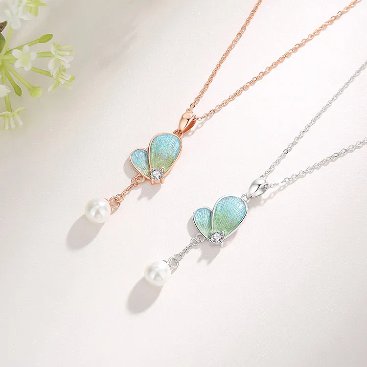 Chongqing Gold Store S925 Silver Shell Pearl Cubic Zirconia Necklaces Women's-2