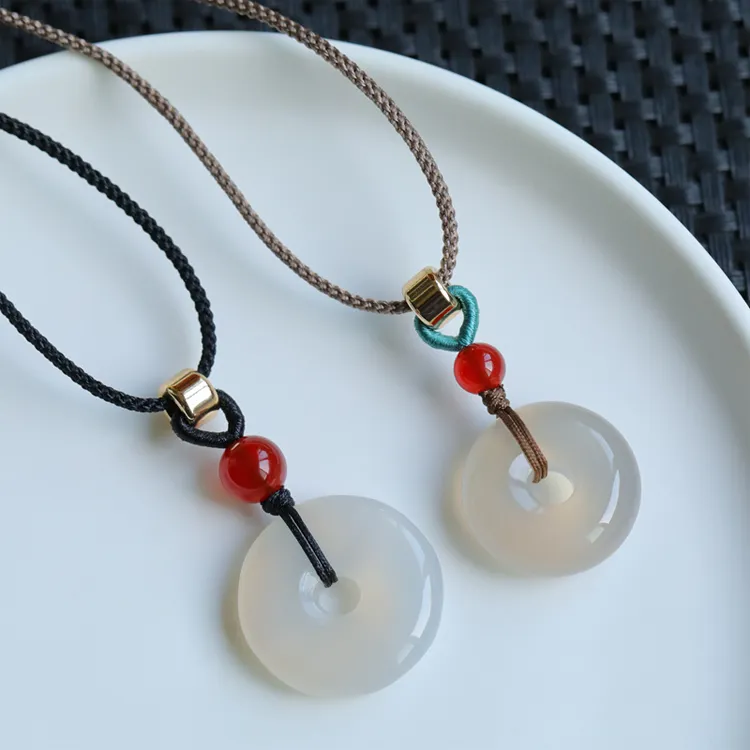 Chongqing Gold Store Chalcedony Jade Pendants Unisex-1